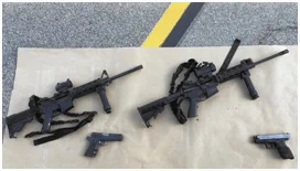 The weapons used in the tragic shooting on December 2 in San Bernardino – Photo: San Bernardino Sheriff’s Department