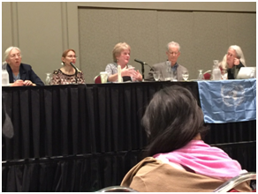 This panel of seasoned faith-based peacemakers, addressing “Faith at the United Nations: Sustainable Development Goals, Peace, and Interfaith Understanding,” was full of global news and reflection, in particular about the new UN Sustainable Development Goals. – Photo: TIO