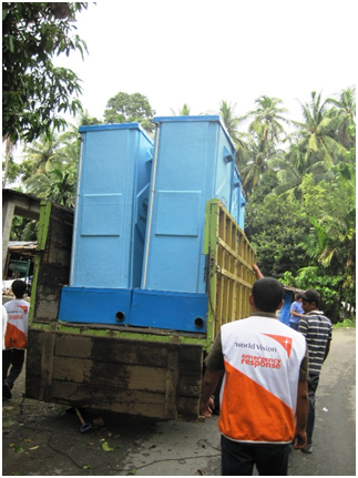 World Vision, a faith-based organization, delivers portable toilets to a school during a crisis. – Photo: Wikipedia