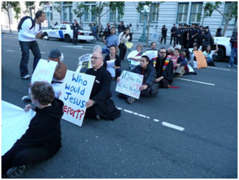 ineteen were arrested at this ICIR demonstration protesting an Arizona law that was subsequently declared unconstitutional. – Photo: ICIR-CLUE