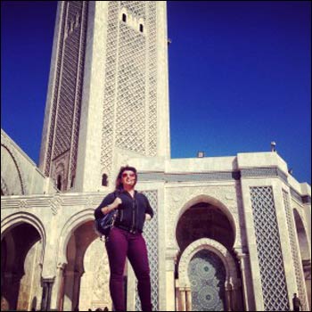 Ilona visiting the Hassan II mosque in Casablanca, Morocco