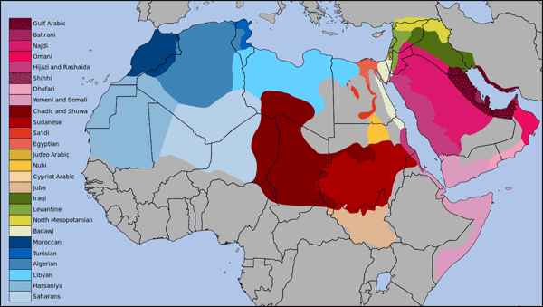 The different dialects of Arabic – Graphic: Wikipedia