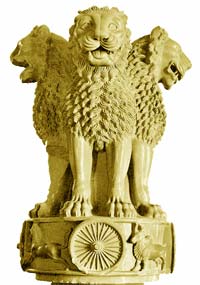 The four-headed “Ashoka Lion Capital,” originally placed on Ashoka’s pillar in Sarnath (in today’s Uttar Pradesh), was adopted by India’s national emblem.