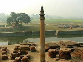 The Ashokan Pillar at Vaishali.