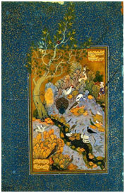 A scene from”The Conference of the Birds”in a Persian miniature. – Photo: Wikipedia