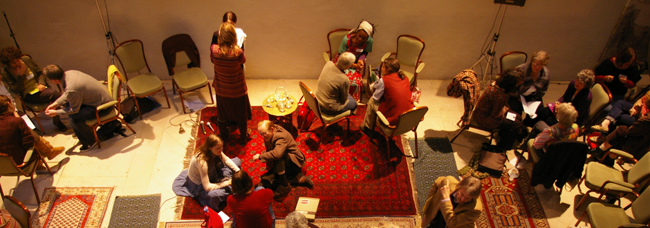 The restored St. Ethelburga sanctuary in London, built in the 15th century, hosts a workshop. – Photo: stethelburgas.org