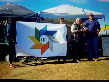 URI leaders visiting Standing Rock camp to share their document of support for the Standing Rock Sioux Tribe – Photo: URI