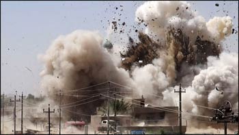 A Shia shrine in Mosul is destroyed by ISIS forces. – Photo: BBC