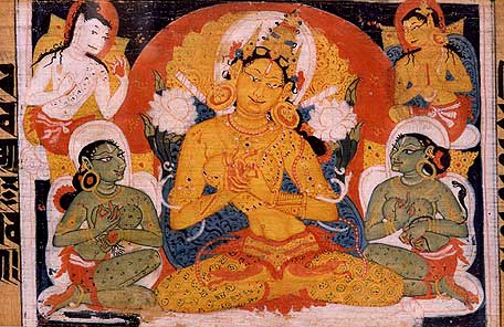 Prajñāpāramitā personified. From the Aṣṭasāhasrikā Prajñāpāramitā Sūtra. – Photo: Wikimedia Commons