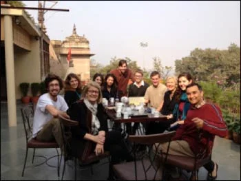 Professor Eck with students studying the Kumbh Mela in India, 2013. – Photo: Mapping the Mela