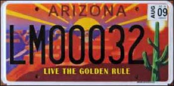 As Paul Eppinger’s story indicates, this Arizona license plate has been a major source of income for the Arizona Interfaith Movement.