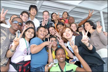 Young people from the Global Network of Religions for Children, which Rev. Miyamoto helped found – Photo: GNRC