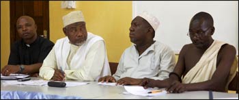 Members of Kenya’s Coast Interfaith Council of Clerics meet to discuss approaches to reducing child marriage. – Photo: GHR Foundation