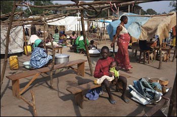 Displaced civilians find shelter in a Catholic camp in CAR. – Photo: Catholic Herald UK
