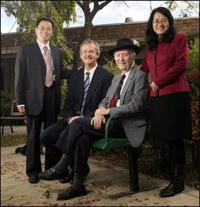Zhihe Wang (l.), Philip Clayton, John Cobb, and Meijun Fan – Photo: Tom Zasadzinski