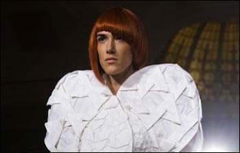 Model presents three ASFOUR Spring/Summer collection piece during New York Fashion Week September 8 – Photo: REUTERS/Eric Thayer