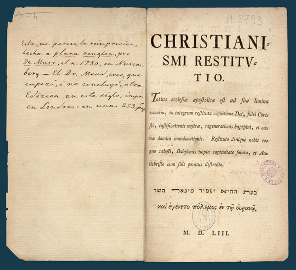 Christianismi Restitutio – Photo: Skinner House Books