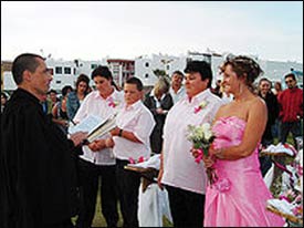 In the spirit of this story, instead of another photo of Westboro Baptist’s outrageous protests, here is a photo of a 2007 same-sex wedding in South Africa. – Photo: Wikipedia