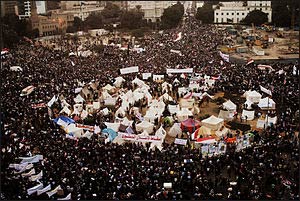 Demonstraters in Tahir Park, Cairo, November 2011 – Photo: Wikipedia