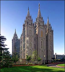 The Salt Lake Temple of the Church of Jesus Christ Latter Day Saints in Salt Lake City, Utah.