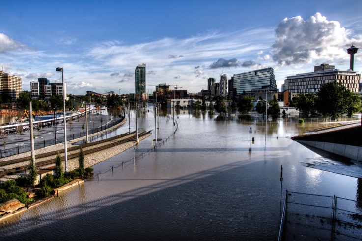 East Village in Calgary, during the Alberta floods of 2013 – Photo: Wikipedia