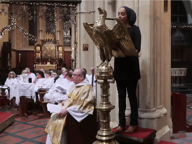 A Muslim woman reads from the Quran at St. Mary’s Episcopal Cathedral in Glasgow, Scotland – Photo: Anglican TV, You Tube
