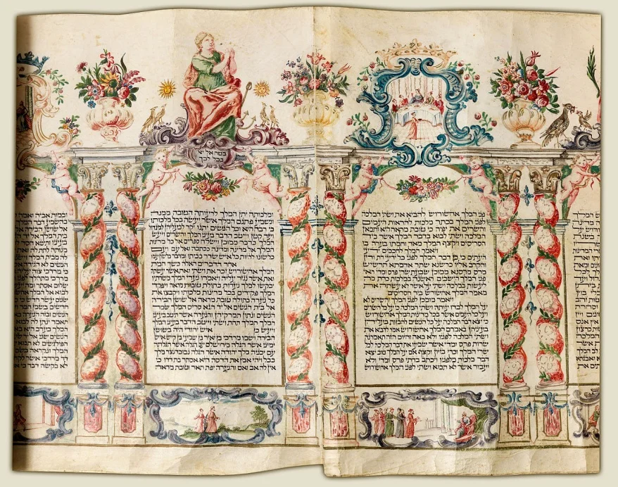 This 1750 manuscript, called the Esther Scroll or megilla, tells Queen Esther’s story as recorded in Jewish and Christian scripture. – Photo: Wikipedia, public domain