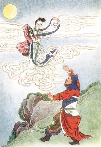 Chang’e, Chinese Moon goddess, flies to the moon – Photo: Wikimedia, E.T.C Werner