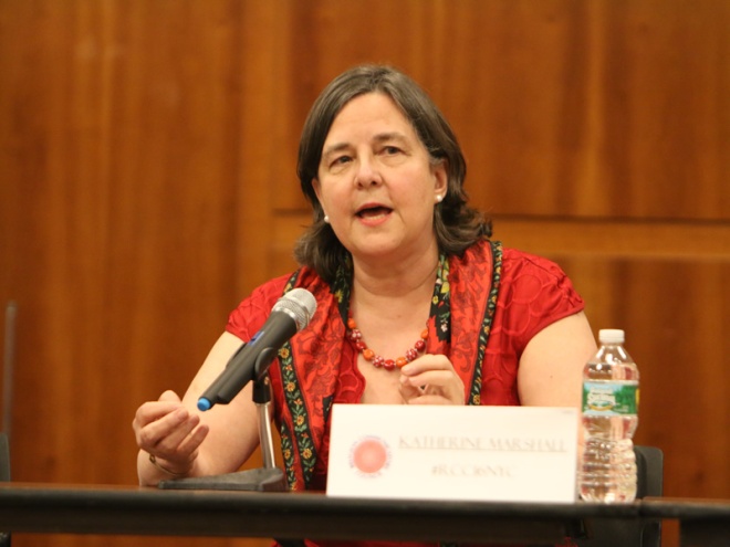 Katherine Marshall addressing the Religion Communicators Conference in 2016 – Photo: RCC, George Conklin