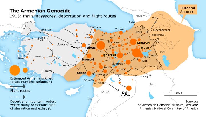 Stepan Miskian’s terrifying journey took him from Adabazar, near Istanbul, to a village in Syria near Deir al-Zor – Graphic: The Armenian National Committee of America