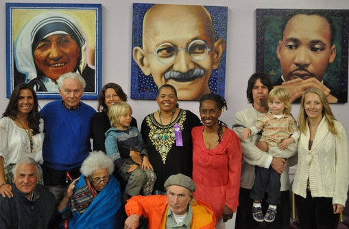 Audri and the other peace walkers of The 13 Moon Walk 4 Peace receiving their Peace Heroes Award – Photo: ASW