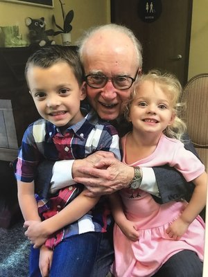John Cobb with his great grandchildren – Photo: JC