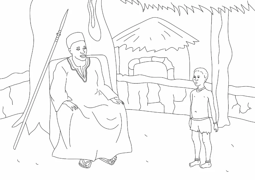 “Wise Boy Refused to Fight with the Chief” story illustration used in our Bible-based, interfaith Peace curriculum for kids – Photo: VG
