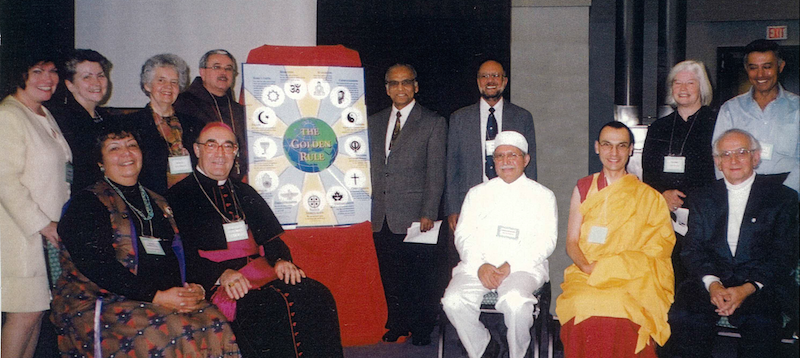 Representatives of the 13 religions represented on the Golden Rule poster – Photo: Scarboro Missions