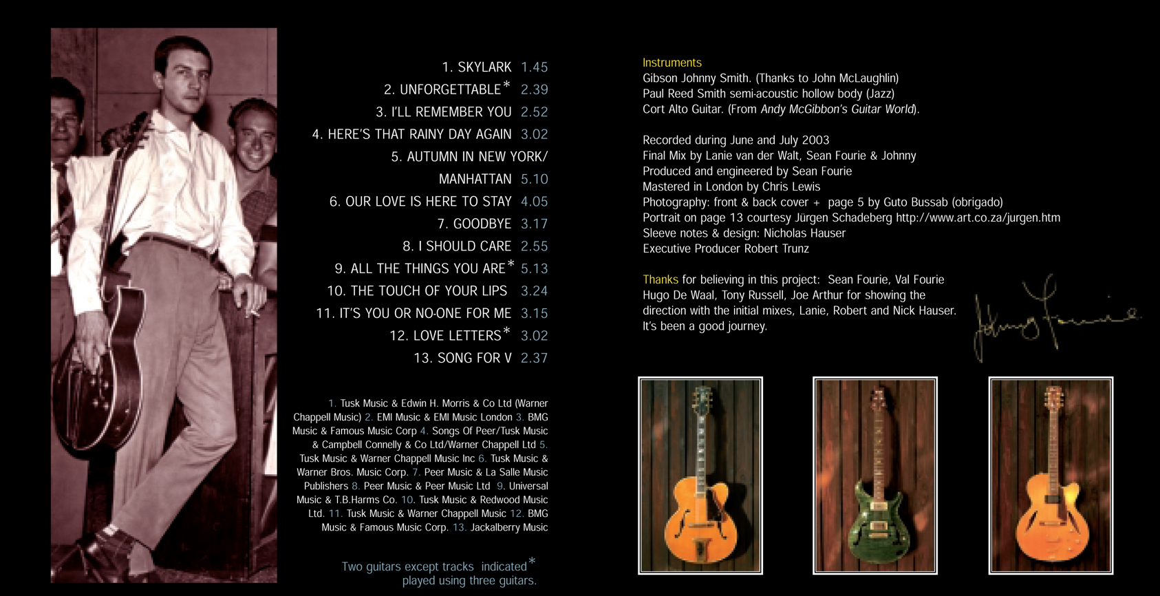 Johnny Fourie - extracts from the CD booklet