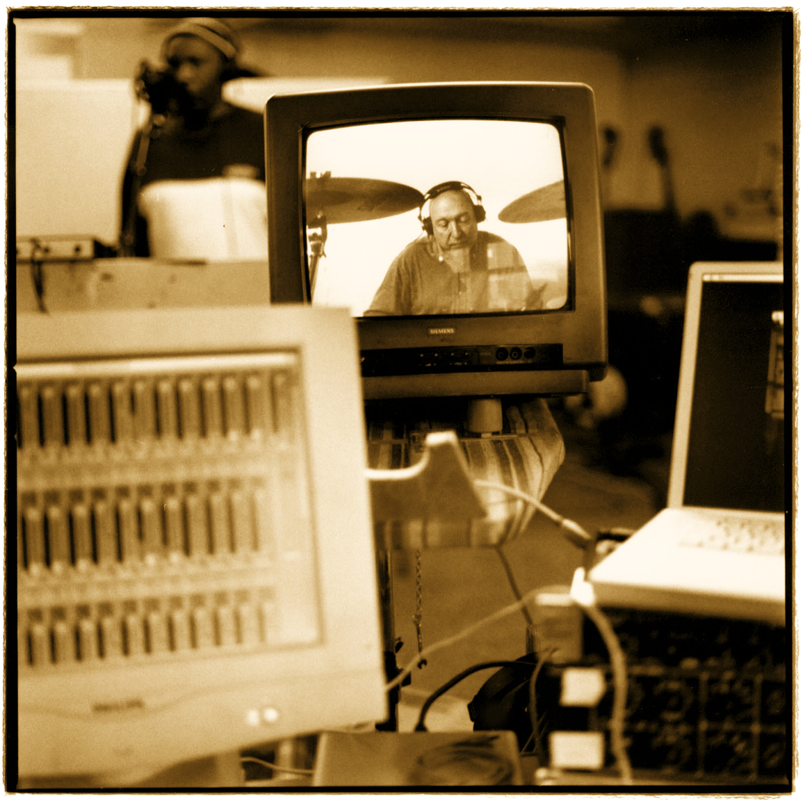 Walter Keiser (TV screen) and Madala in the background