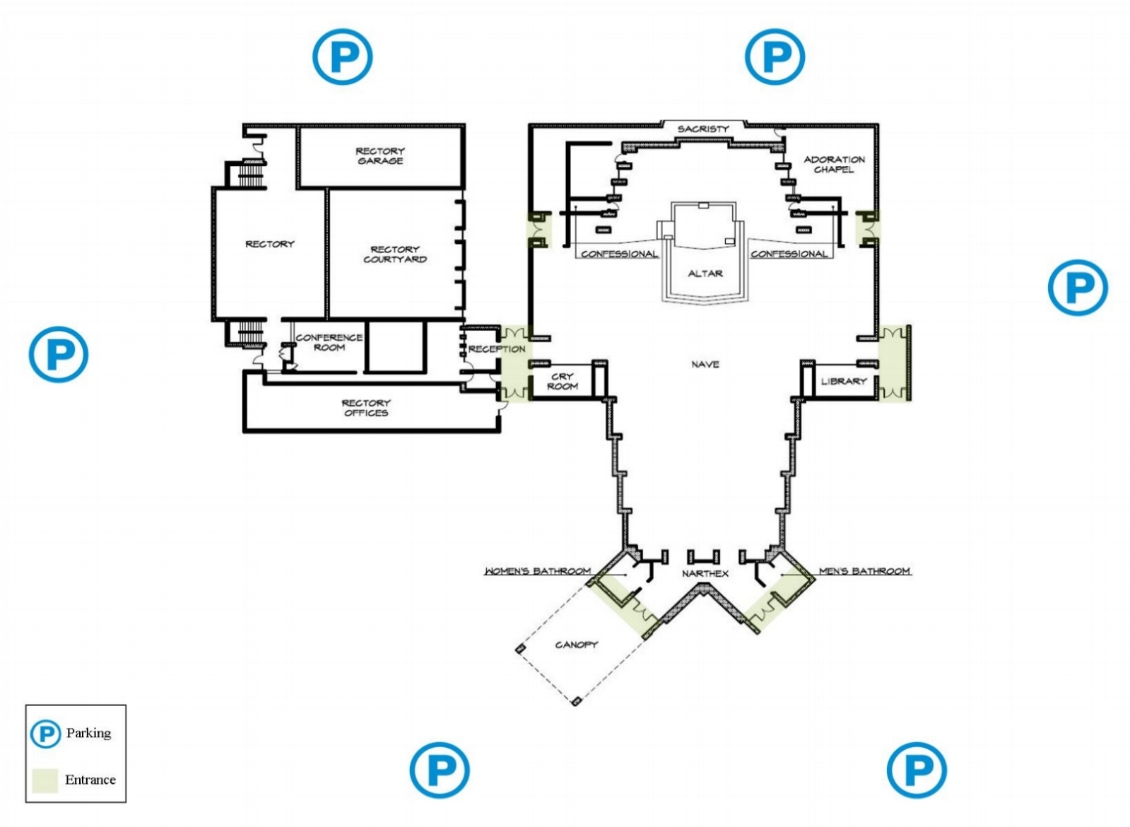 Campus map with parking and entrances web poster.jpg