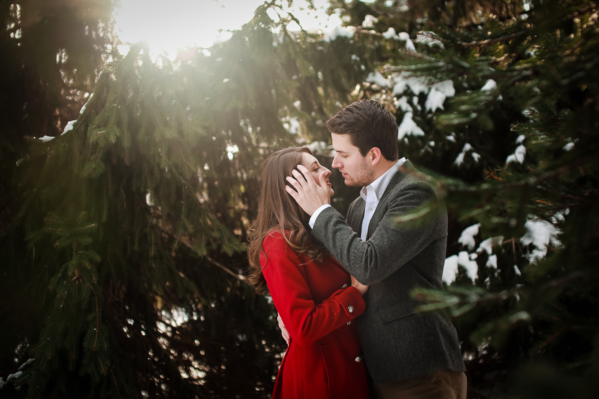 Outdoor Winter Engagement Portraits Buffalo NY