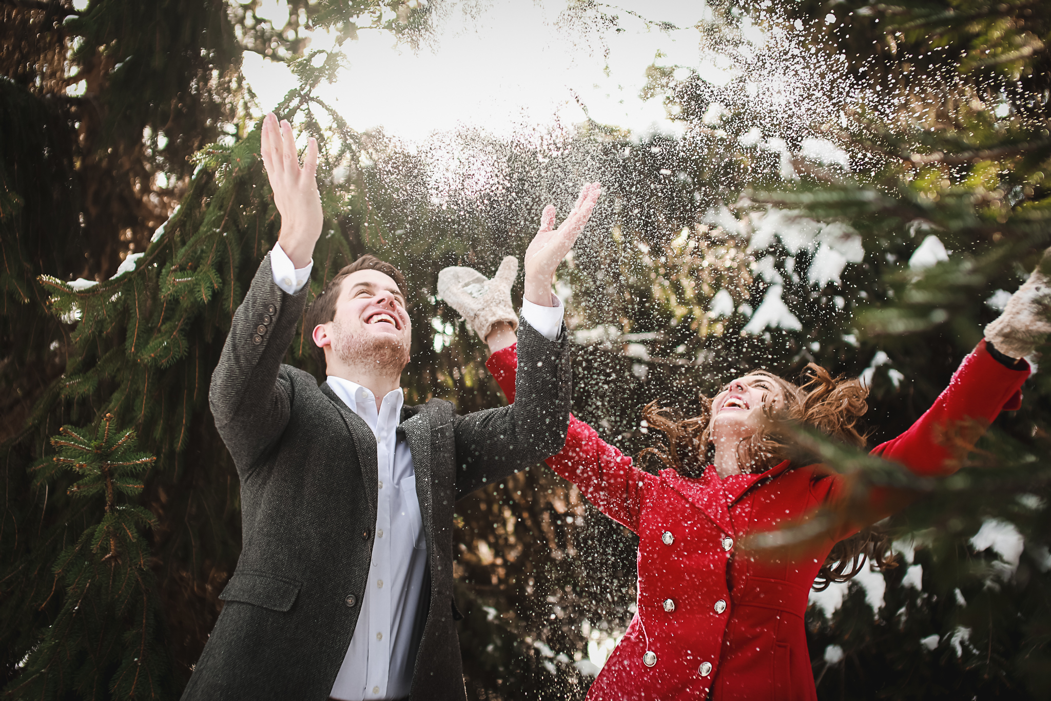 Fun Winter Engagement Portraits Buffalo NY
