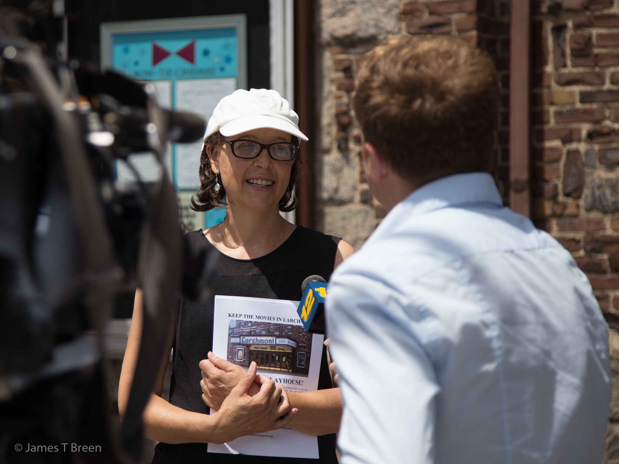 Organizer Ellen Zuckert speaks to Zack Sos of Channel 12.