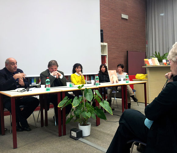 Discussion panel at Libreria Europea, Rome