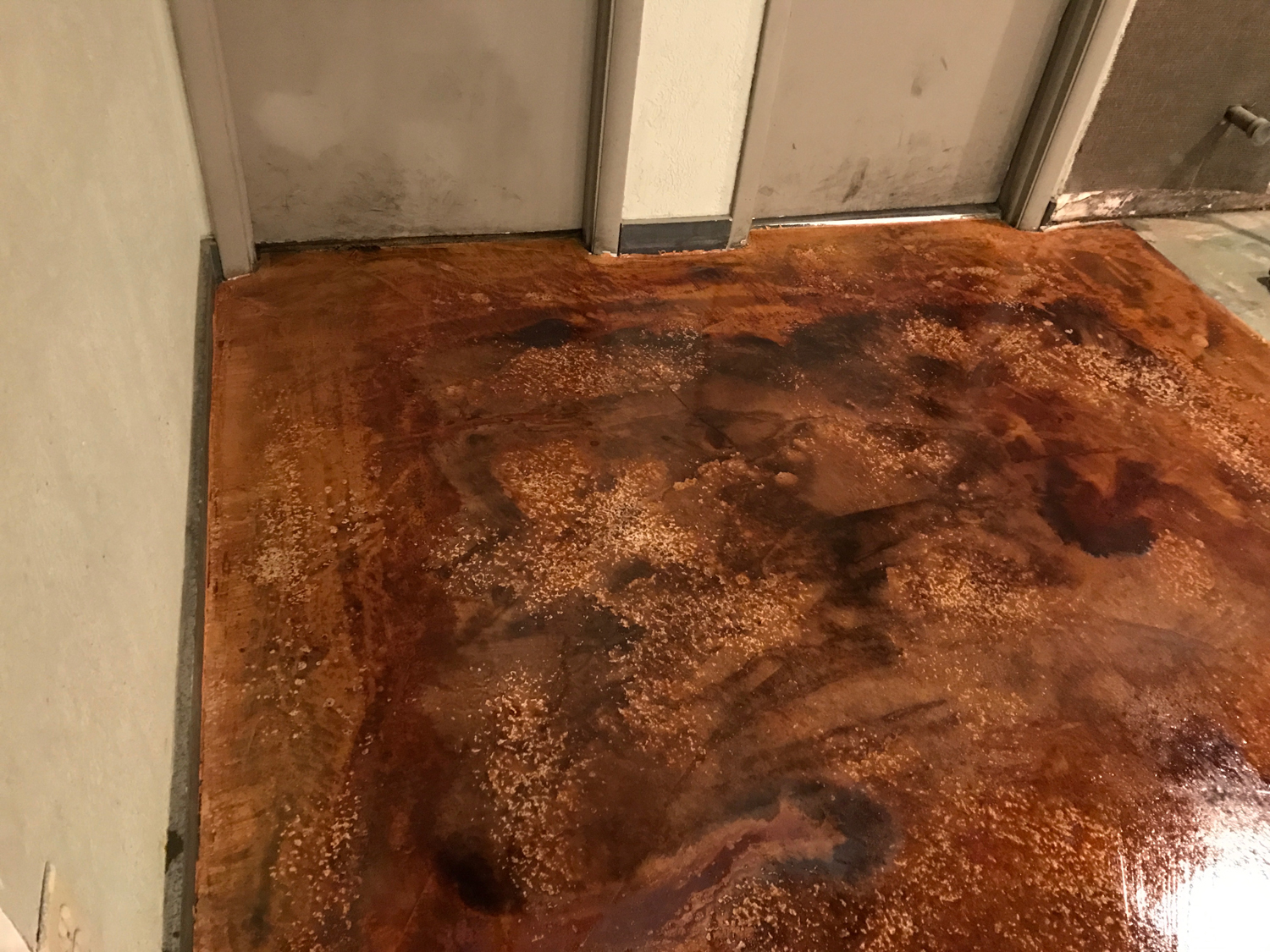 Micro-Topping SG, Blush-Tone Acid Stain Walnut and Amber