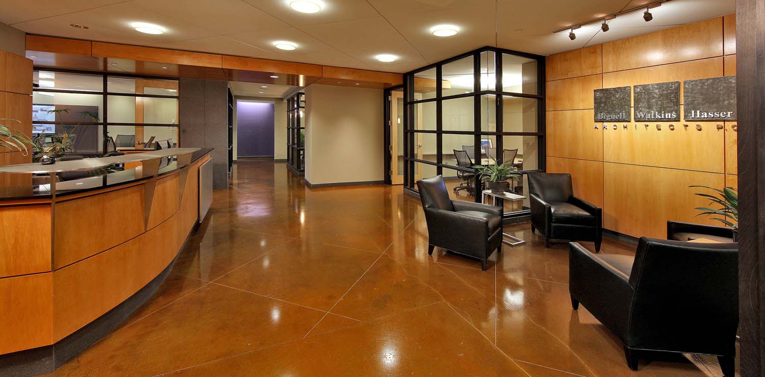 Acid stained and sealed floor