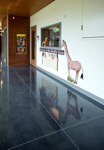 Black integral concrete with a polish
