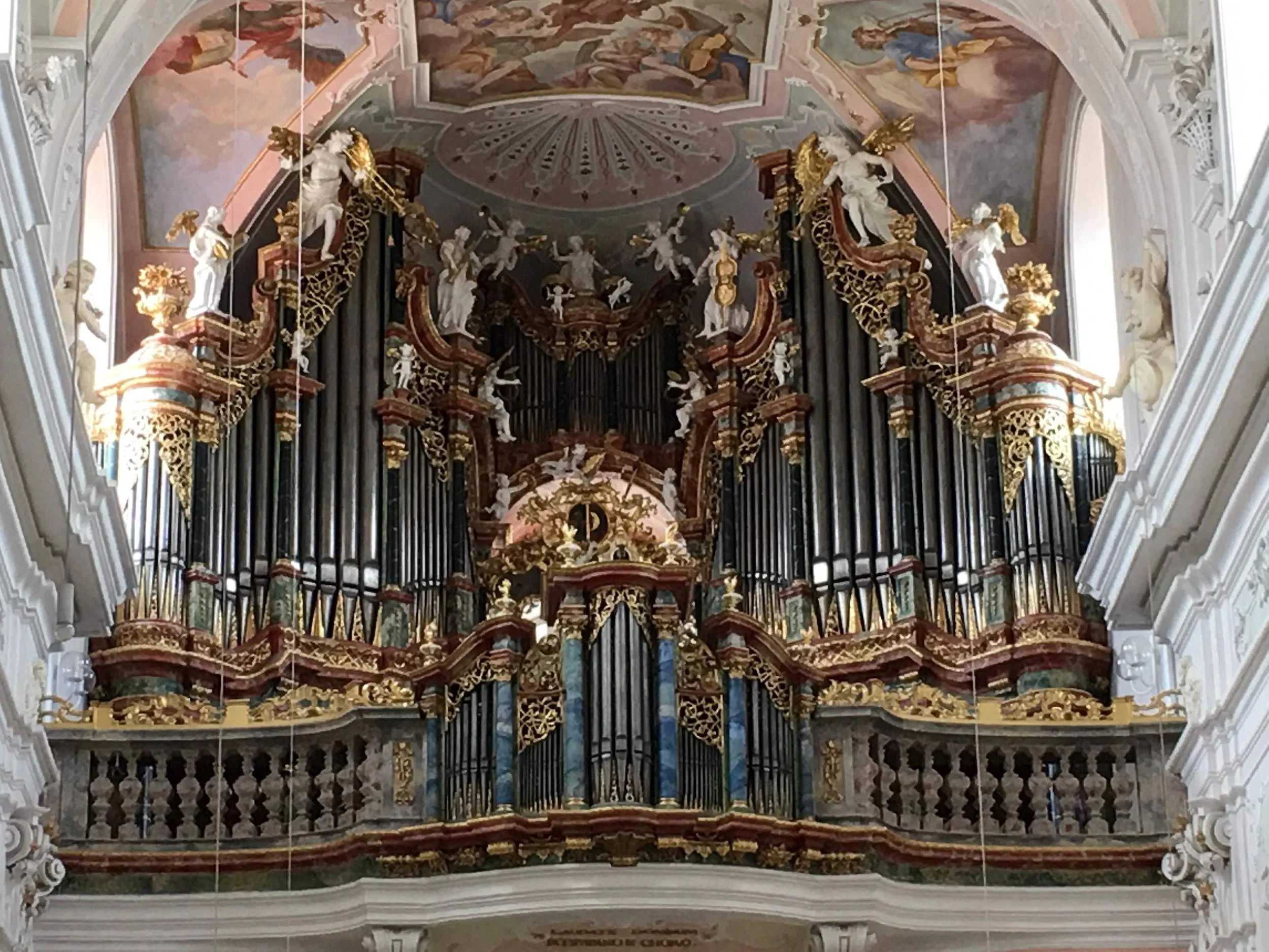 The highly ornate organ in Ochsenhausen