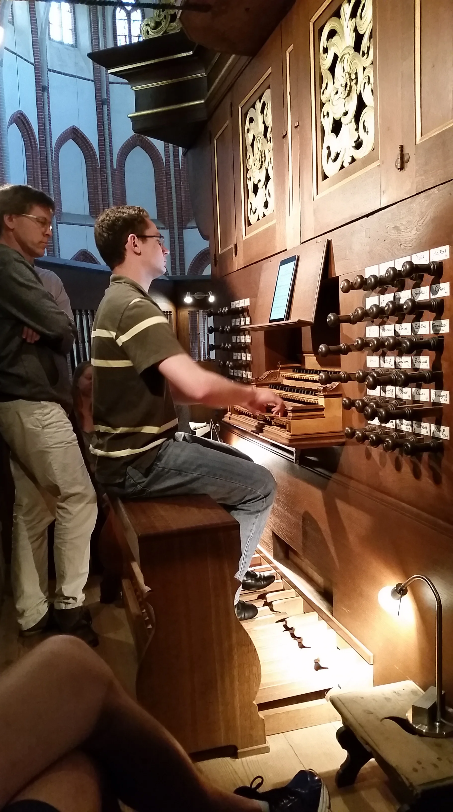 David playing Buxtehude on the Schnitger organ during a masterclass with Thiemo Janssen