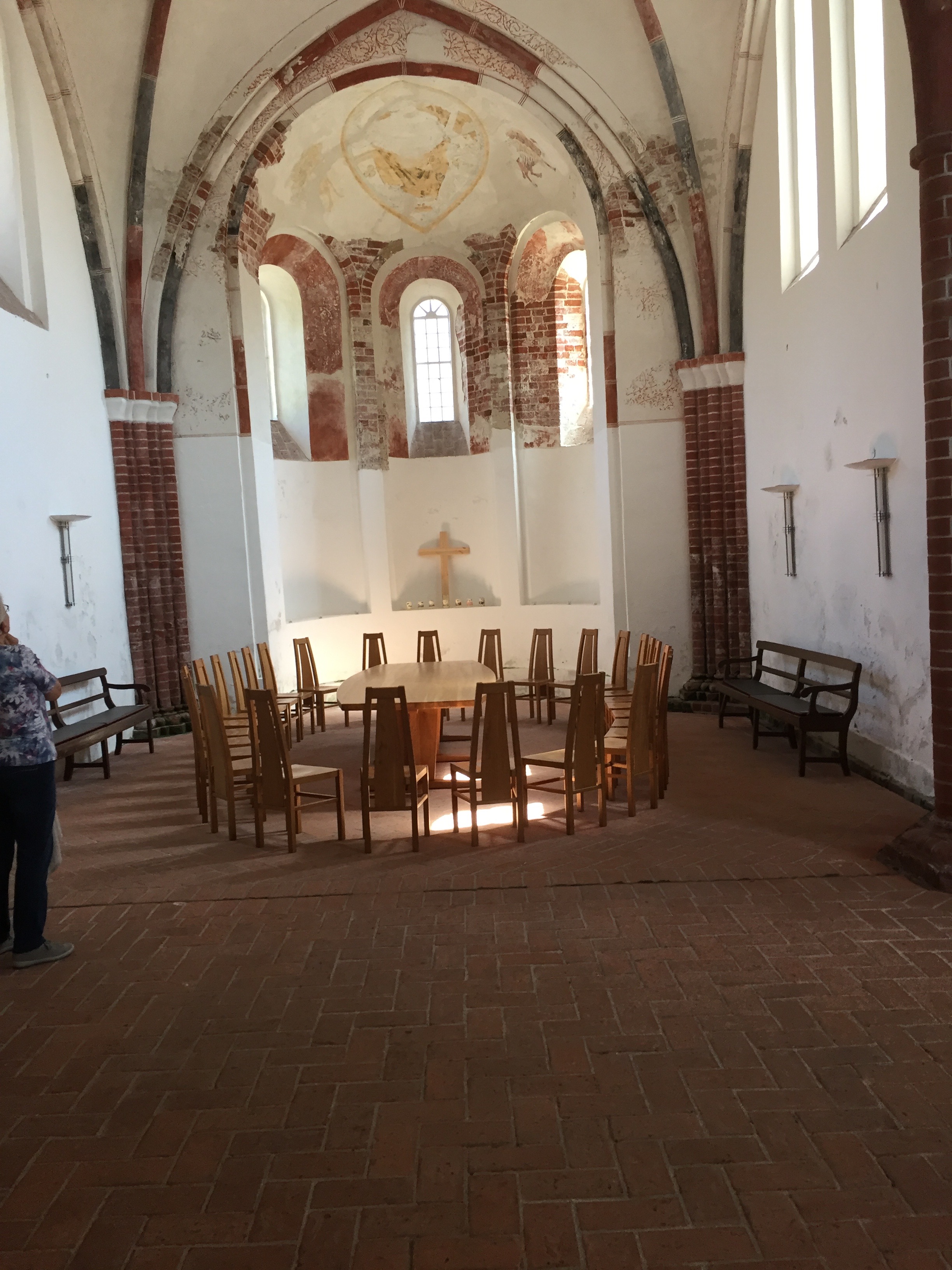 Today, the congregation in Pilsum is quite small, so services are held around this altar with congregants seated in a circle.