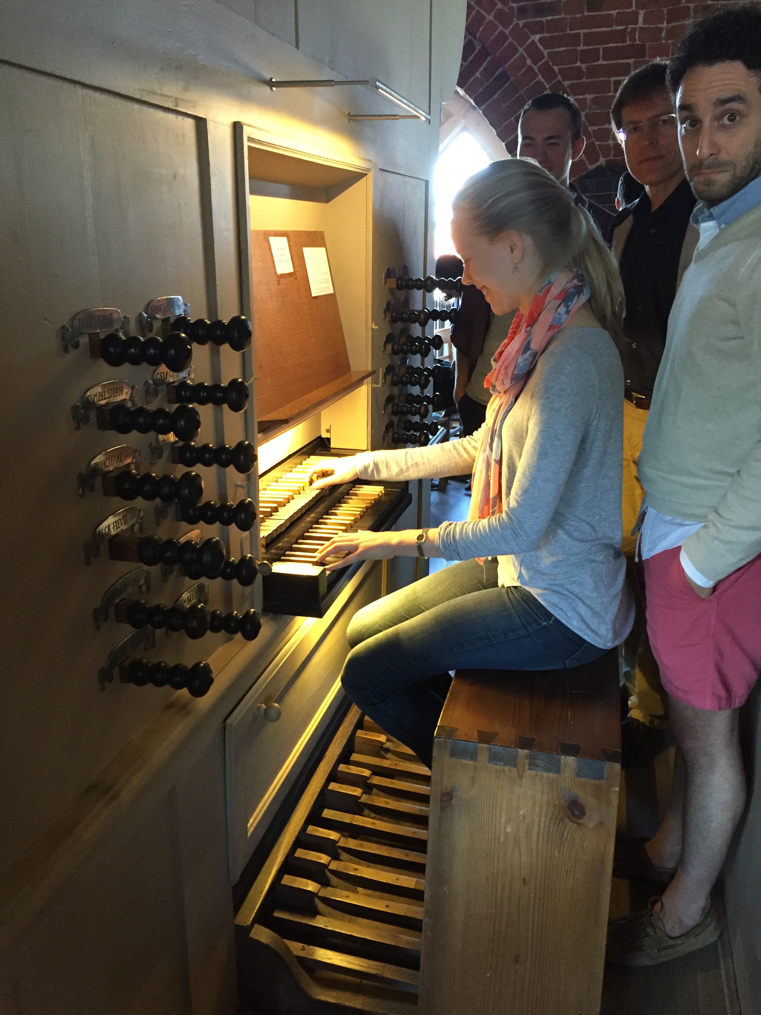 Laura enjoys her time improvising on the Evers organ.