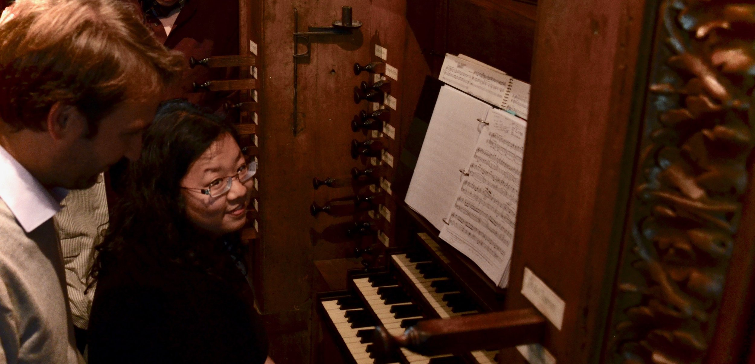 Jennifer working with Oliver Houette. -Boston Organ Studio