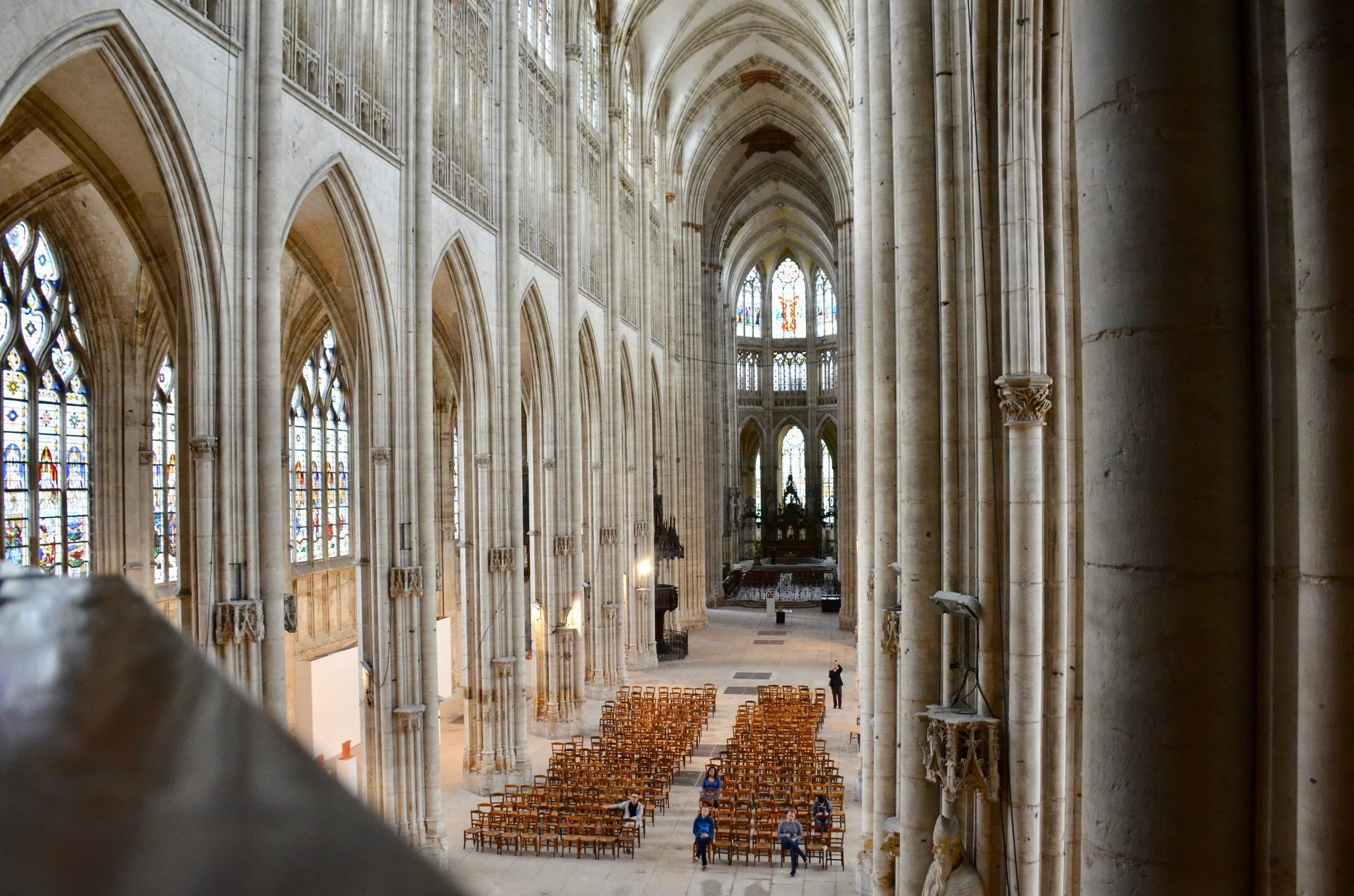 The abbey church of St. Ouen, Rouen as seen from the organ gallery 